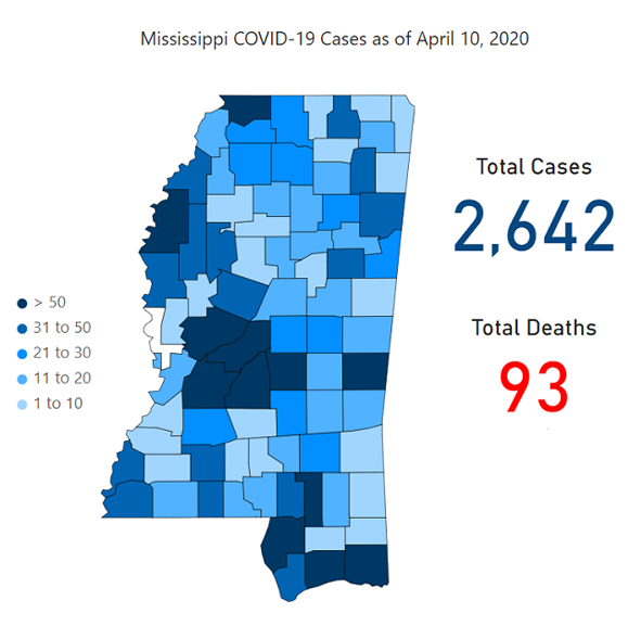 April 11th – MSDH Reports New Covid -19 Cases in Attala, Leake, Neshoba,Winston