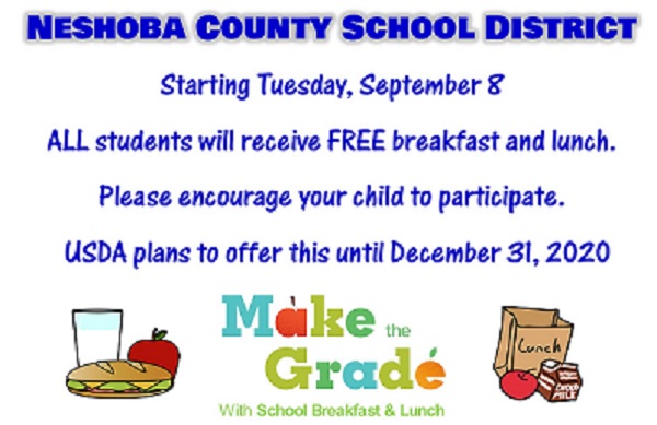 Neshoba County School District: Free Breakfast And Lunch for All Students