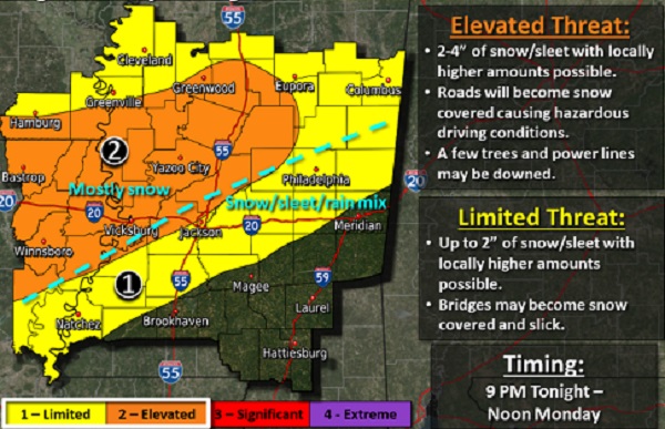 Winter Storm to Impact Region – Timing 9pm Sunday to 12pm Monday
