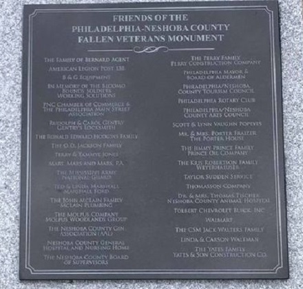 The Fallen Veterans Monument Plaque Added