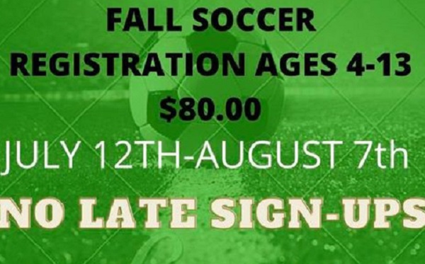 Northside Park Fall Soccer Registration Starts Today