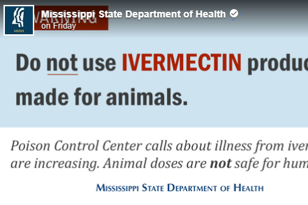 Ivermectin to Prevent COVID? No, Says the Miss. Dept. of Health