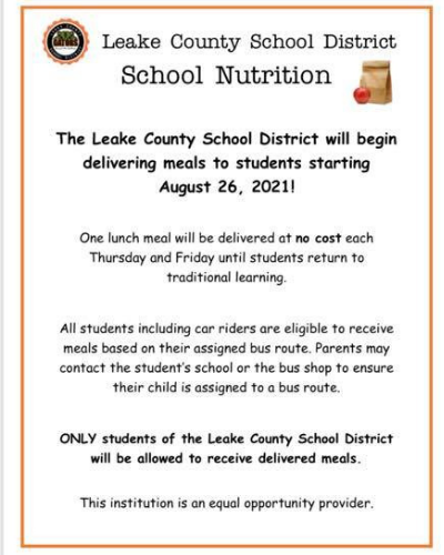Leake County School District to provide meal delivery for students