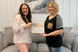 Congratulations Colene! – M&S Furniture presents Ballet Magnificat Platinum Winner with certificates