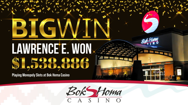 Lucky player wins a Million-Dollar Jackpot at Bok Homa Casino