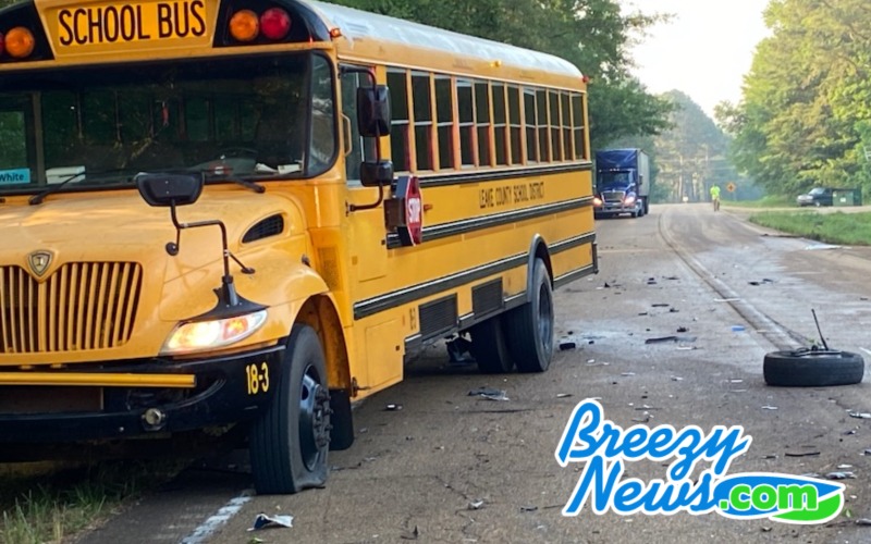 School Bus and 18-Wheeler Involved Crash Thursday in Attala