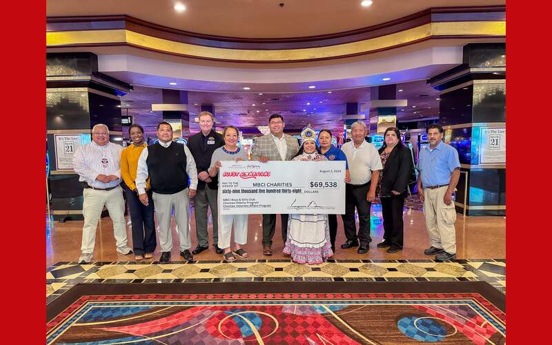 Silver Star, Golden Moon and Bok Homa guests donate to Tribal Programs