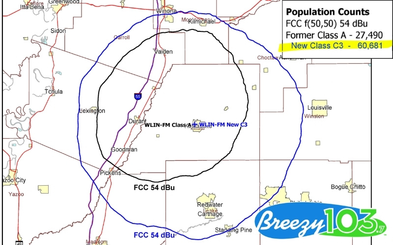 Breezy 101.1 Moves to 103.7 Doubling Population Reached