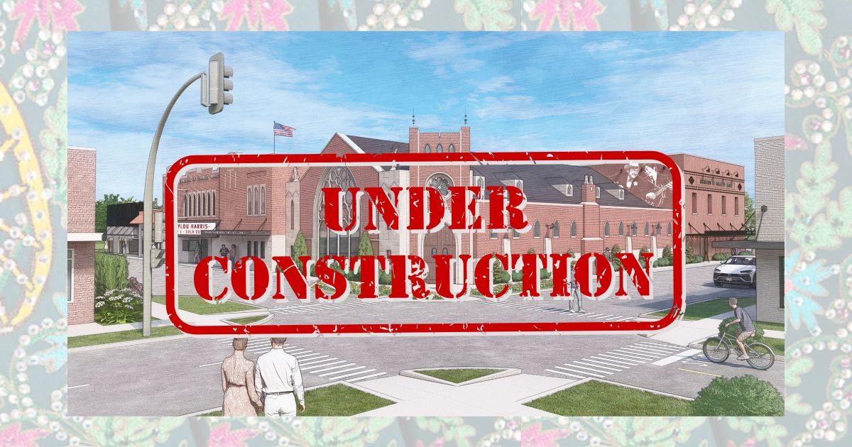 Street in downtown Philadelphia closed for construction at Ellis Theater