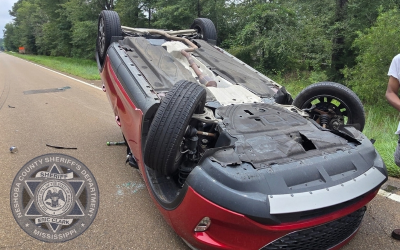 Rollover Crash on Hwy 16 Near Leake/Neshoba Line