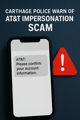 Carthage Police warn of AT&T Impersonation scam after two identity theft Reports