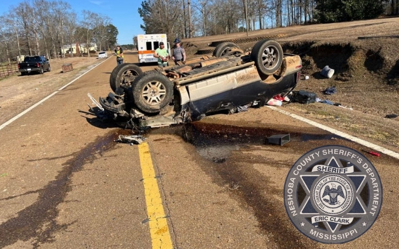 Rollover Crash on Hwy 21 in Neshoba Monday Afternoon
