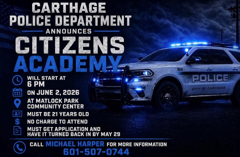 Carthage Police Department Announces Citizens’ Academy