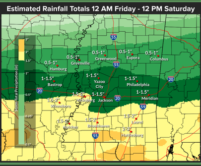 Rainfall Friday But Less Than Earlier Expected