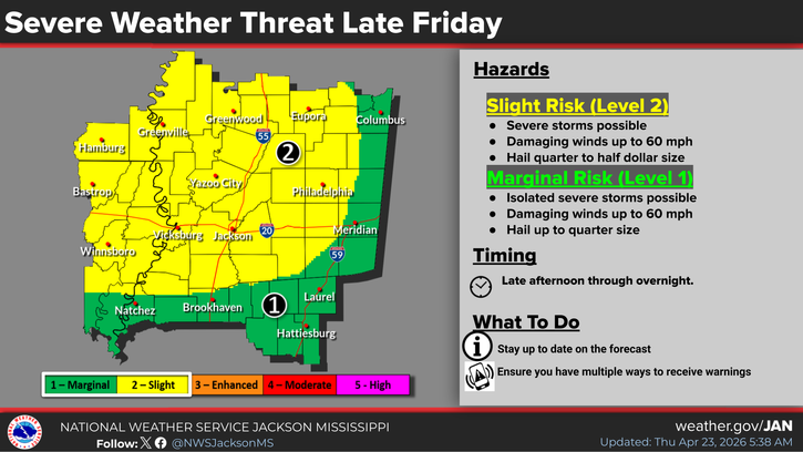 Friday Storm Risk Upgraded for Local Area