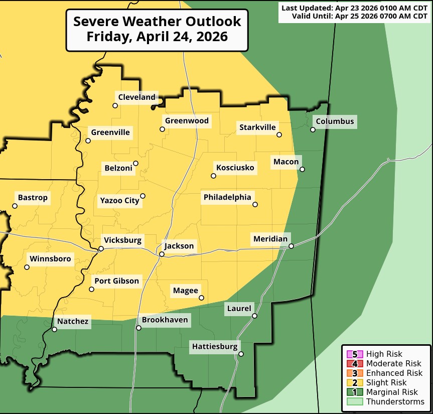 Friday Storm Risk Upgraded for Local Area