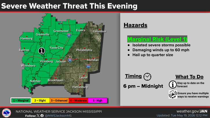 Tonight’s Storm Risk Trimmed Back