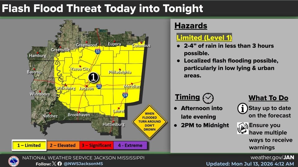 Heavy Rain Threat Continues in This Area