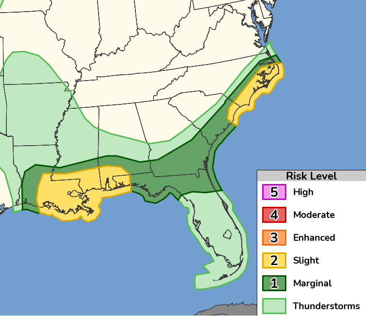 Storm Threat Shifts South, Could Return Wednesday