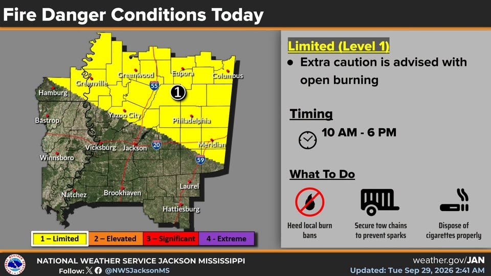 Wildfire Risk Locally Today