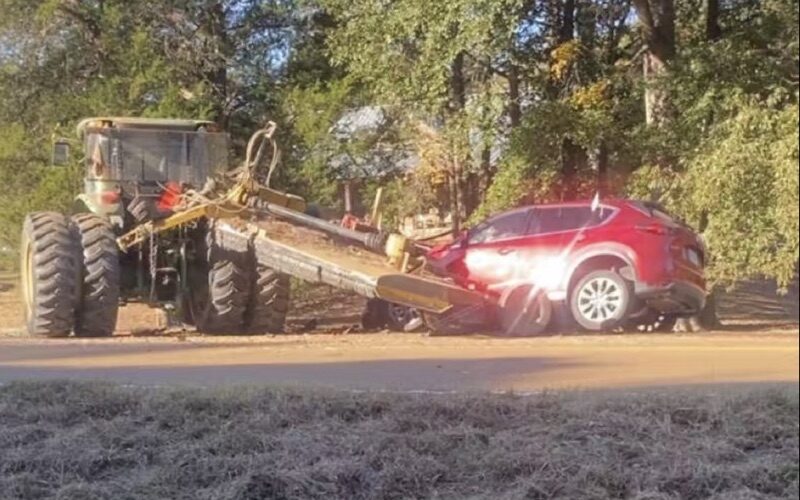 SUV hits MDOT Tractor in Leake, One Injured